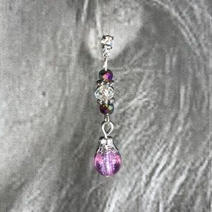 Handcrafted Purple Drop Boho Dangling Earrings